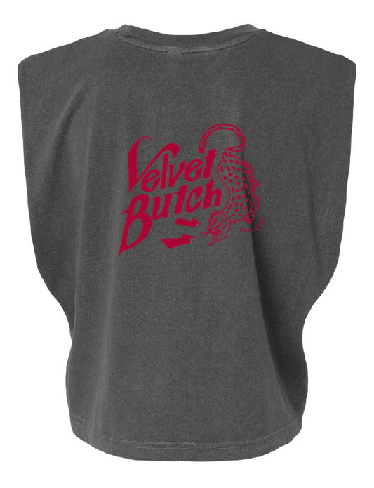 Lightning Cat Muscle Tee - Washed Black