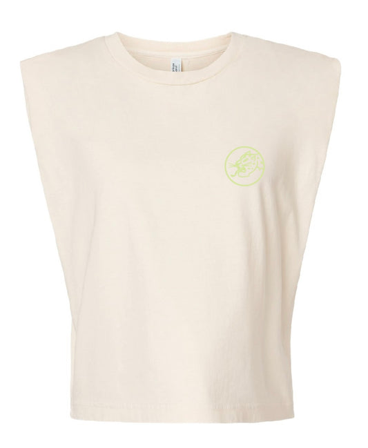 Lightning Cat Muscle Tee - Beige