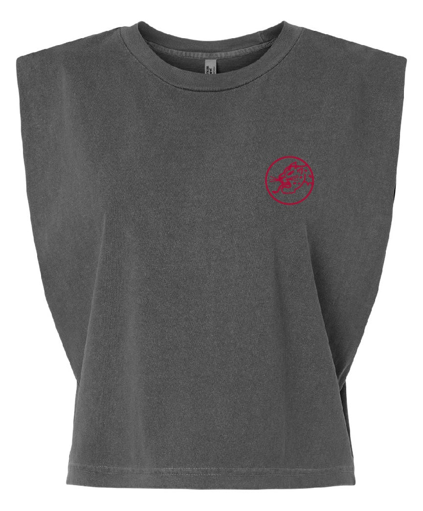 Lightning Cat Muscle Tee - Washed Black